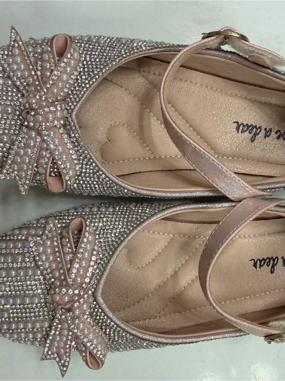 Doe a Dear Embellished Pink Pearl Bow Flats - Unbranded